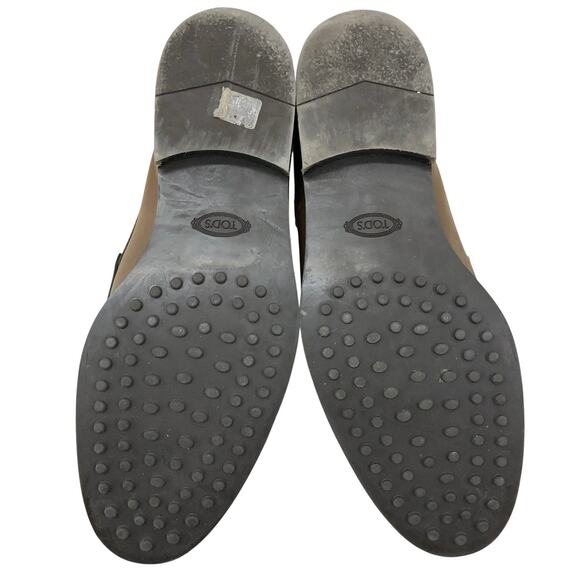 Tods Shoes Mens 8.5 Brown Leather Penny Loafers Made in Italy Classic Slip On - Picture 11 of 12